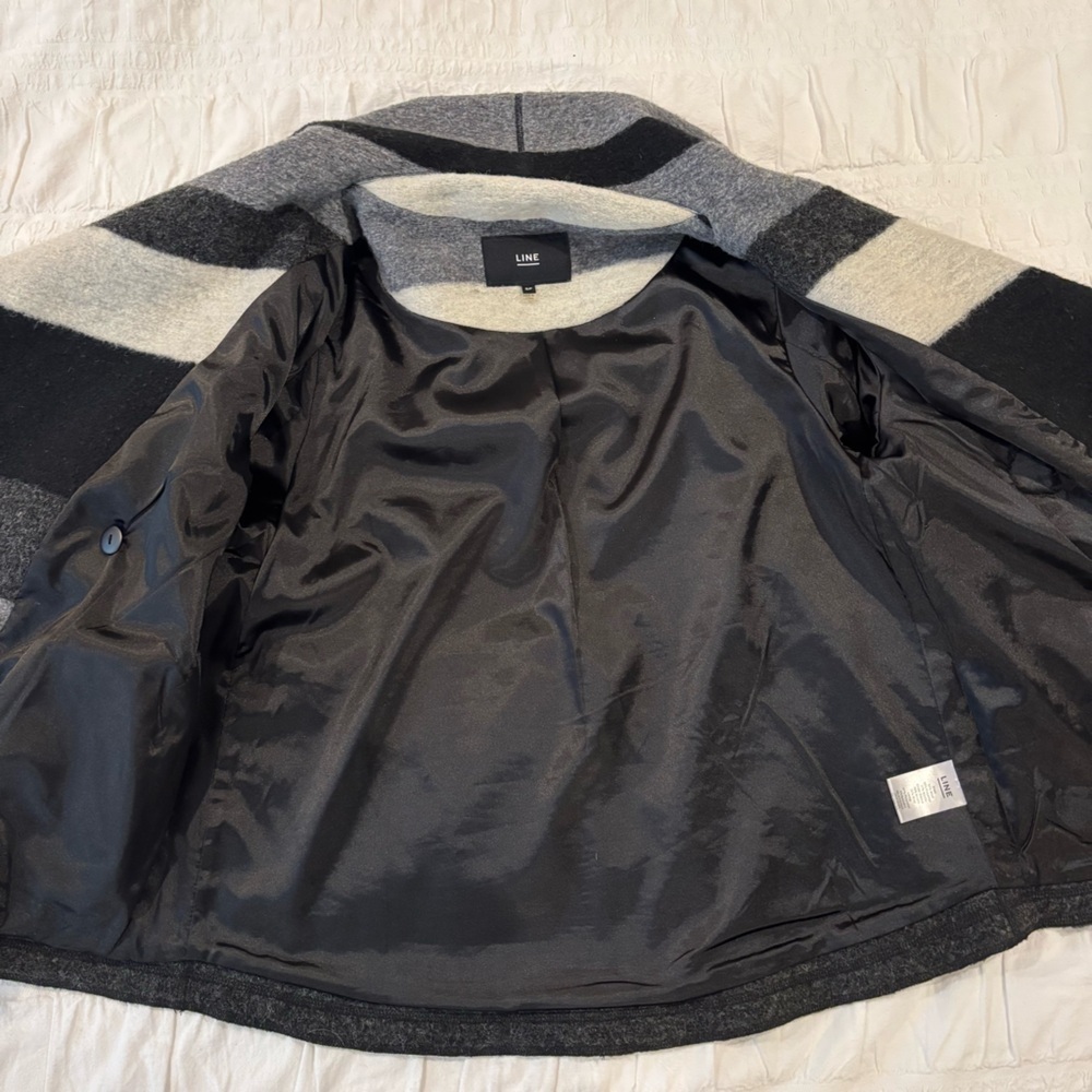 Line Blossom Wool Blend Jacket, Black Grey, Size Small, Classic Quiet Luxury - Picture 7 of 10
